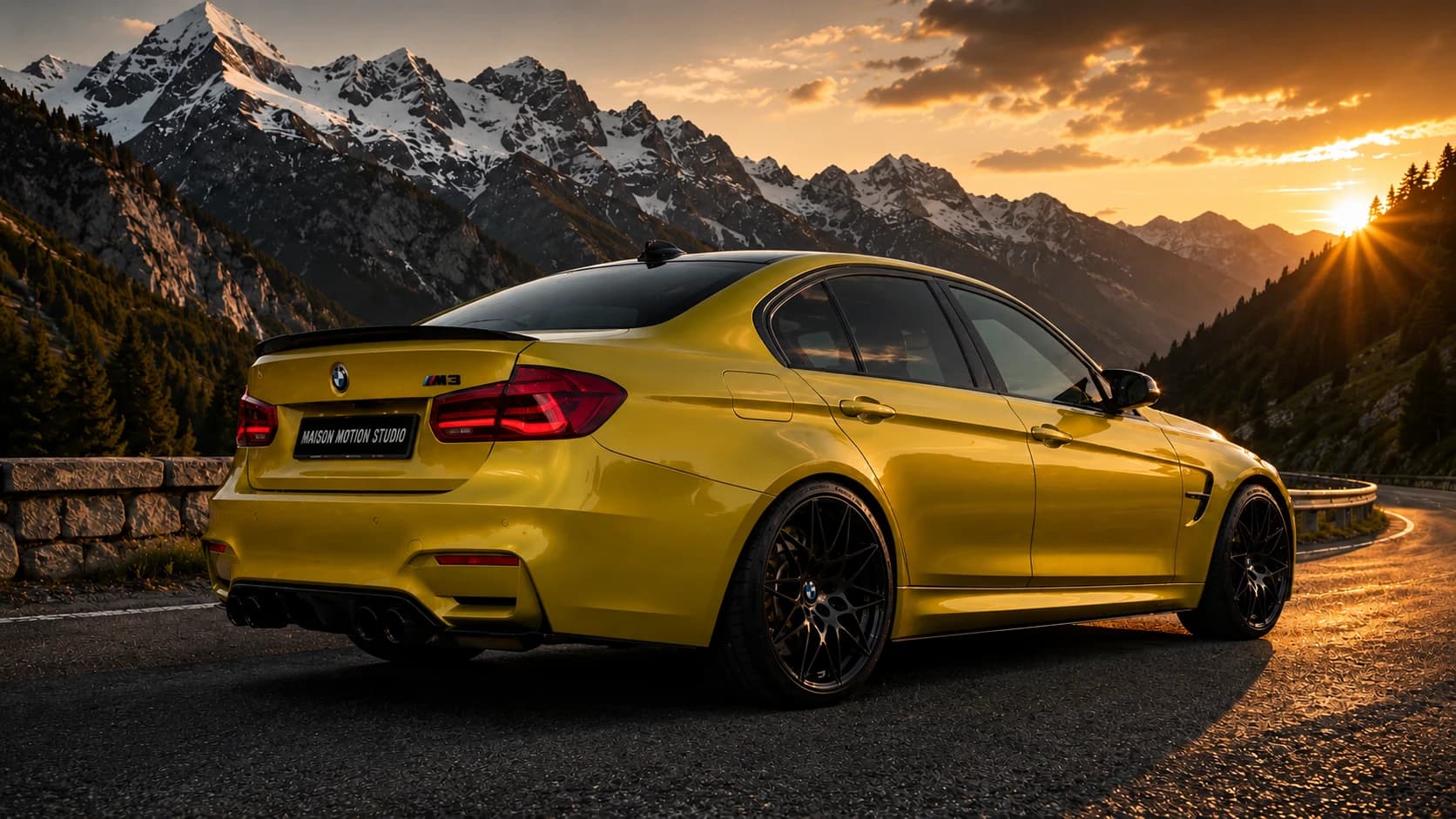 BMW M3 — rear three-quarter view