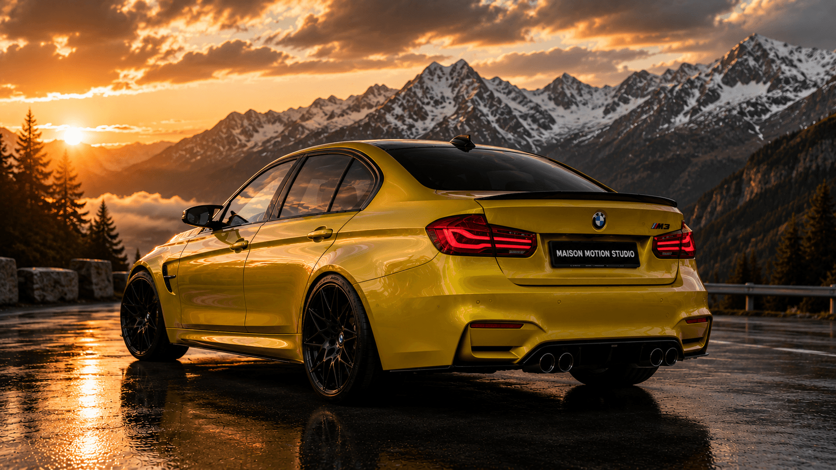 BMW M3 — enhanced automotive photograph, cinematic still